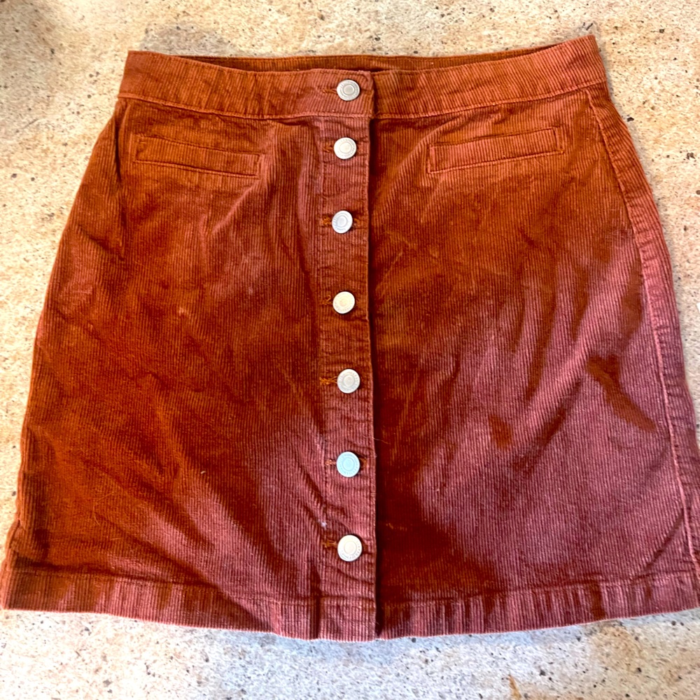 Corduroy skirt, rust colored size medium